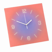 Compact Square Abstract Wall Clock, Frameless 3 mm Panel, Sunset Art, Nordic Style – Romantic Moment / 20 x 20 cm (compact size)