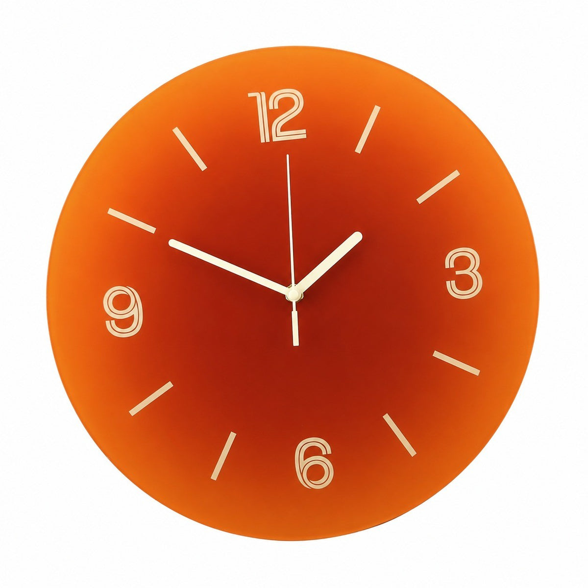 Round Sunset Art Silent Wall Clock, Frameless Nordic Decor for Living Room – Amber Dusk / Extra Large, 40 x 40 cm