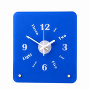 Time Postcard Table Clock, Frameless 3 mm Panel, Modern Decor for Living Room Study Wall – Time Postcard, Blue, Tabletop Only