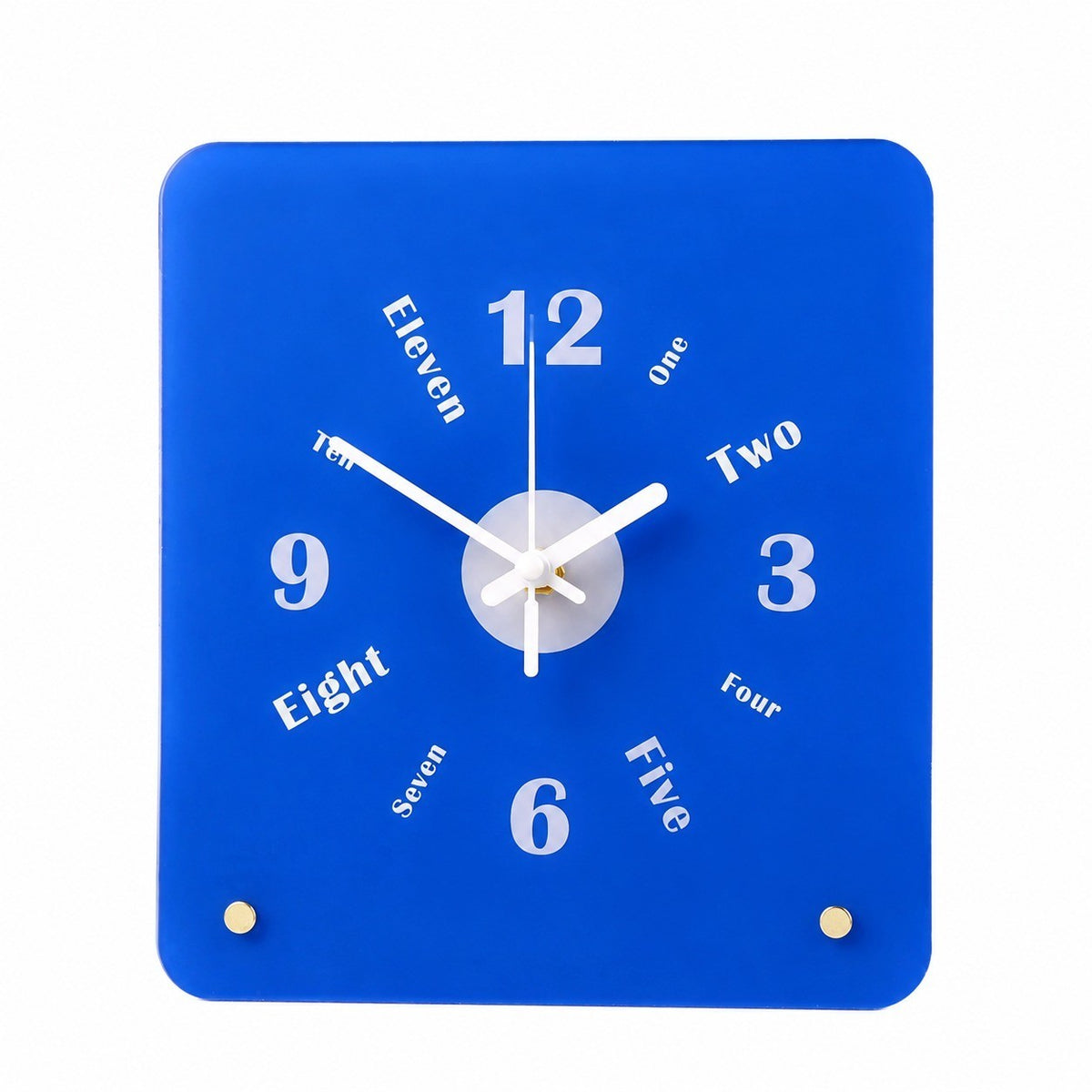 Time Postcard Table Clock, Frameless 3 mm Panel, Modern Decor for Living Room Study Wall – Time Postcard, Blue, Tabletop Only