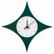 Pillow-Shaped Art Wall Clock, Dark, Frameless 3 mm Panel, Modern Decor – Time Dashboard, Dark Green