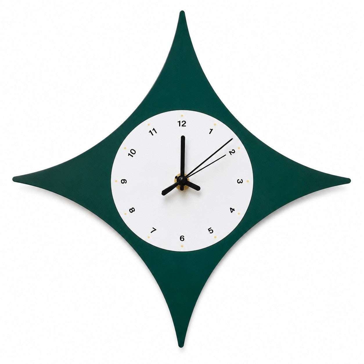 Pillow-Shaped Art Wall Clock, Dark, Frameless 3 mm Panel, Modern Decor – Time Dashboard, Dark Green