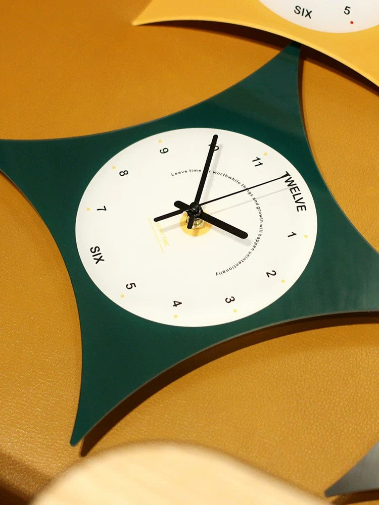 Pillow-Shaped Art Wall Clock, Dark, Frameless 3 mm Panel, Modern Decor