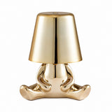 LED Thinker Golden Man Table Lamp, USB Charging, Bedside Desk Decor, Atmosphere Night Light – B gold