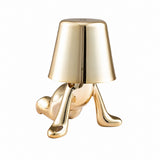 LED Thinker Golden Man Table Lamp, USB Charging, Bedside Desk Decor, Atmosphere Night Light – E gold