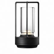 Retro Japanese LED Table Lamp, Dimmable USB Charging, Minimalist Metal Night Light for – Button black