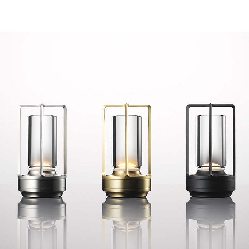 Retro Japanese LED Table Lamp, Dimmable USB Charging, Minimalist Metal Night Light for