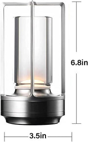 Retro Japanese LED Table Lamp, Dimmable USB Charging, Minimalist Metal Night Light for
