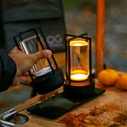 Retro Japanese LED Table Lamp, Dimmable USB Charging, Minimalist Metal Night Light for