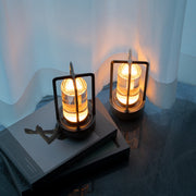 Retro Japanese LED Table Lamp, Dimmable USB Charging, Minimalist Metal Night Light for