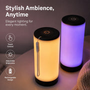 Rechargeable LED Touch Table Lamp, Bedside Night Light, Dimmable Atmosphere Lamp for Bedroom