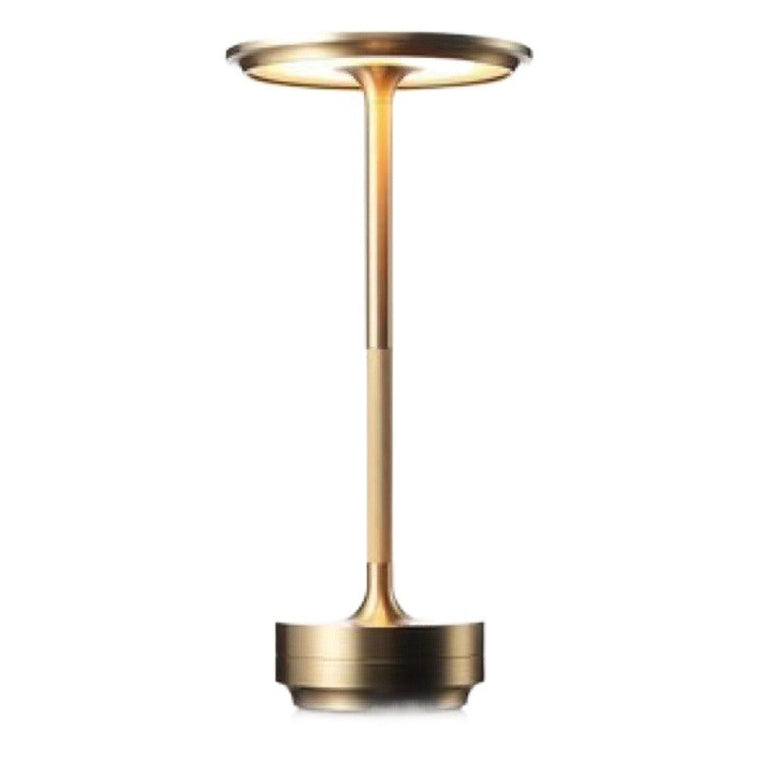 Aluminum UFO Table Lamp, Retro Creative, USB Rechargeable Touch LED, Eye Protection Night – Electroplated gold