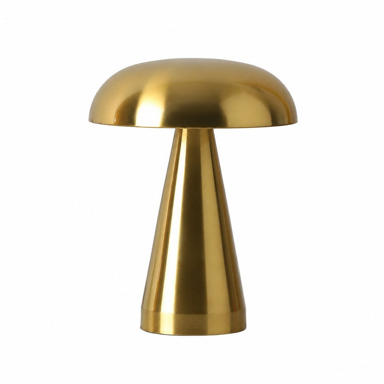 Mushroom Desk Lamp, Metal Rechargeable Night Light, Bedroom Study Dorm Table Lamp – Gold