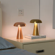 Mushroom Desk Lamp, Metal Rechargeable Night Light, Bedroom Study Dorm Table Lamp