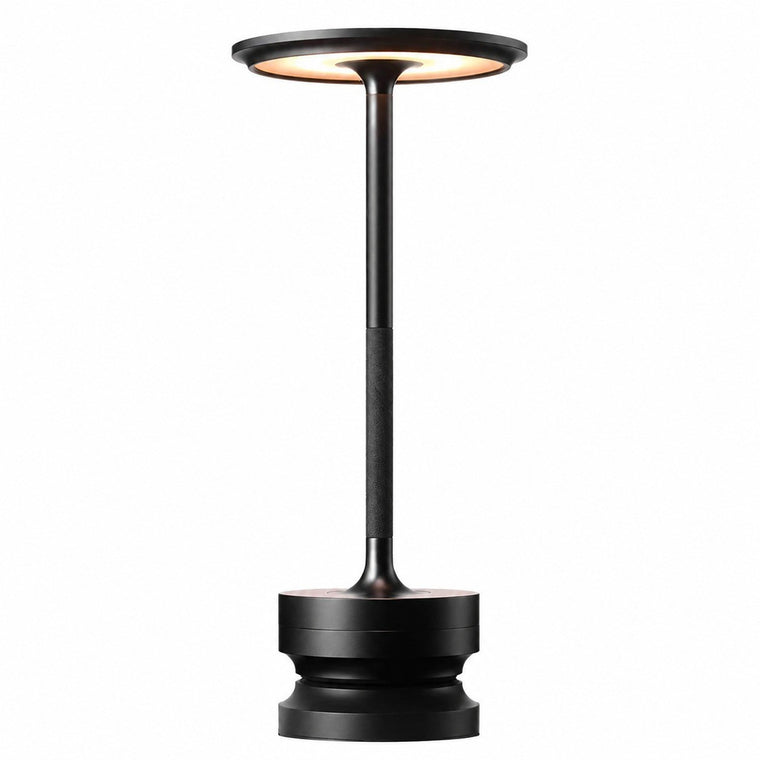 USB Rechargeable Touch Table Lamp, Aluminum I-Shaped, Eye Protection LED Night Light – Black