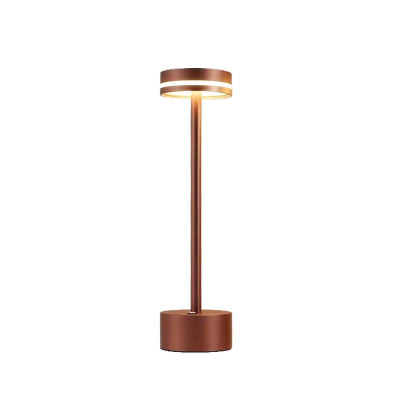 LED I-Shaped Table Lamp, USB Rechargeable Wireless, Touch Dimming, Retro Metal Decor
