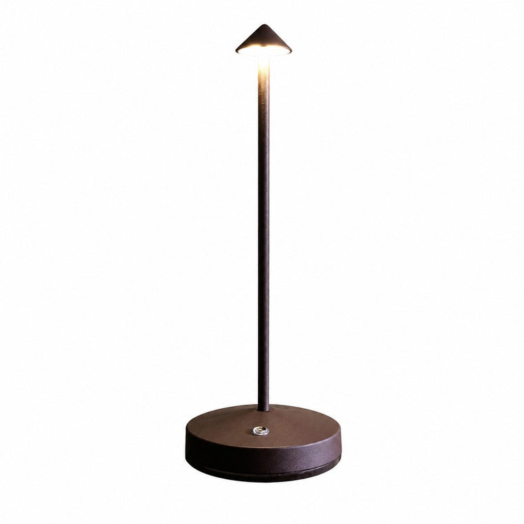 LED Table Lamp for Bedroom, Modern Simple Metal Desk Lamp, Wireless – Brown