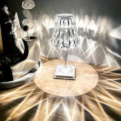 Diamond Crystal Touch Table Lamp, Dimmable Night Light, RGB Color Changing, Bedroom Decor