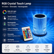 LED Tap Night Light, Dimmable Bedside Lamp, Rechargeable, 16 Color, Modern Minimalist Table