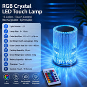 LED Tap Night Light, Dimmable Bedside Lamp, Rechargeable, 16 Color, Modern Minimalist Table