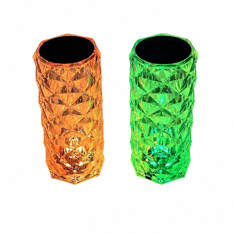 Rose Crystal Table Lamp, 16-Color Rechargeable, Touch Control, Romantic Bedroom Night Light – Big rose 16 colors