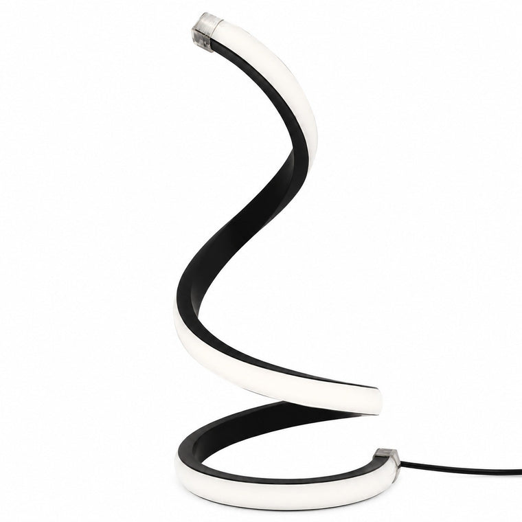 Modern Spiral Desk Lamp, Adjustable LED USB Powered, Light Luxury, EU CE Certified Table – Baseless black