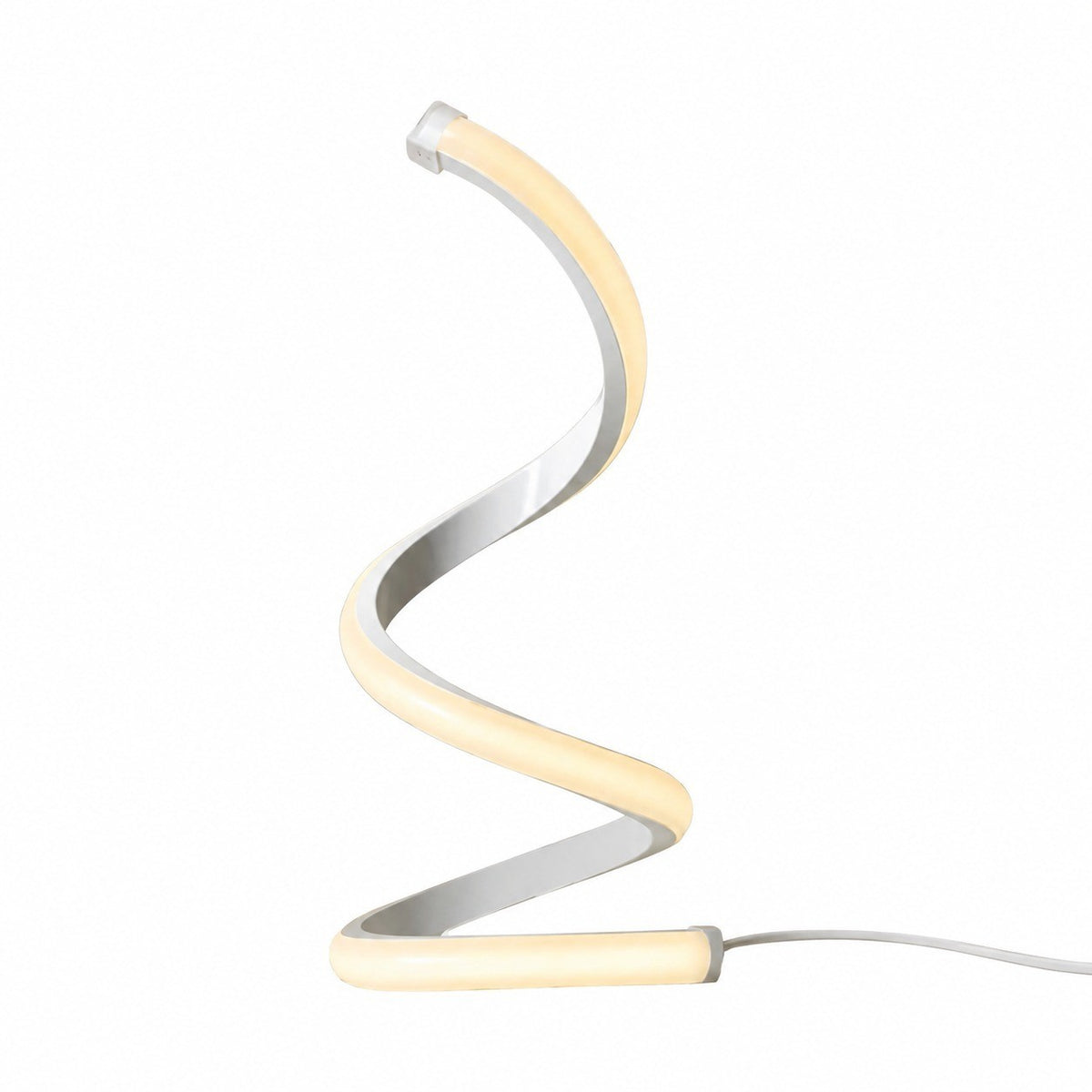 Modern Spiral Desk Lamp, Adjustable LED USB Powered, Light Luxury, EU CE Certified Table – Baseless white