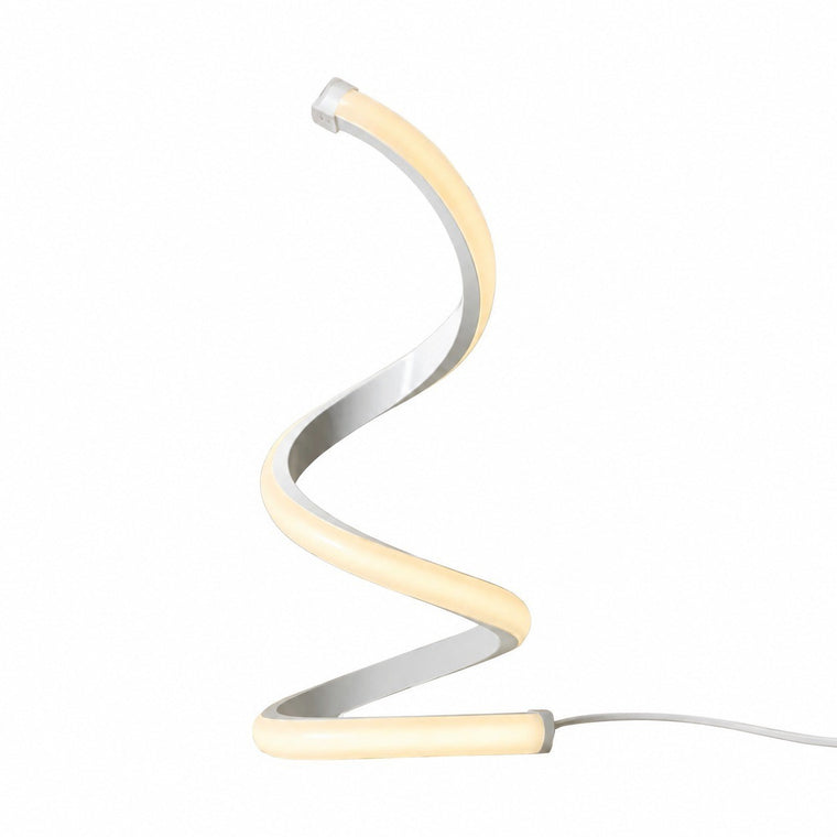 Modern Spiral Desk Lamp, Adjustable LED USB Powered, Light Luxury, EU CE Certified Table – Baseless white