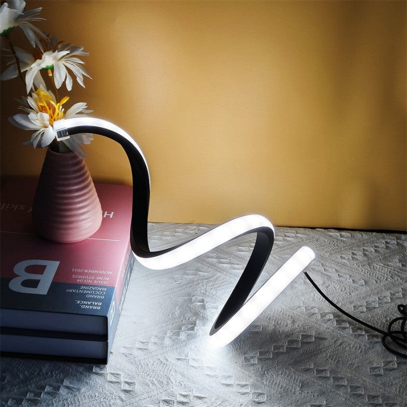 Modern Spiral Desk Lamp, Adjustable LED USB Powered, Light Luxury, EU CE Certified Table