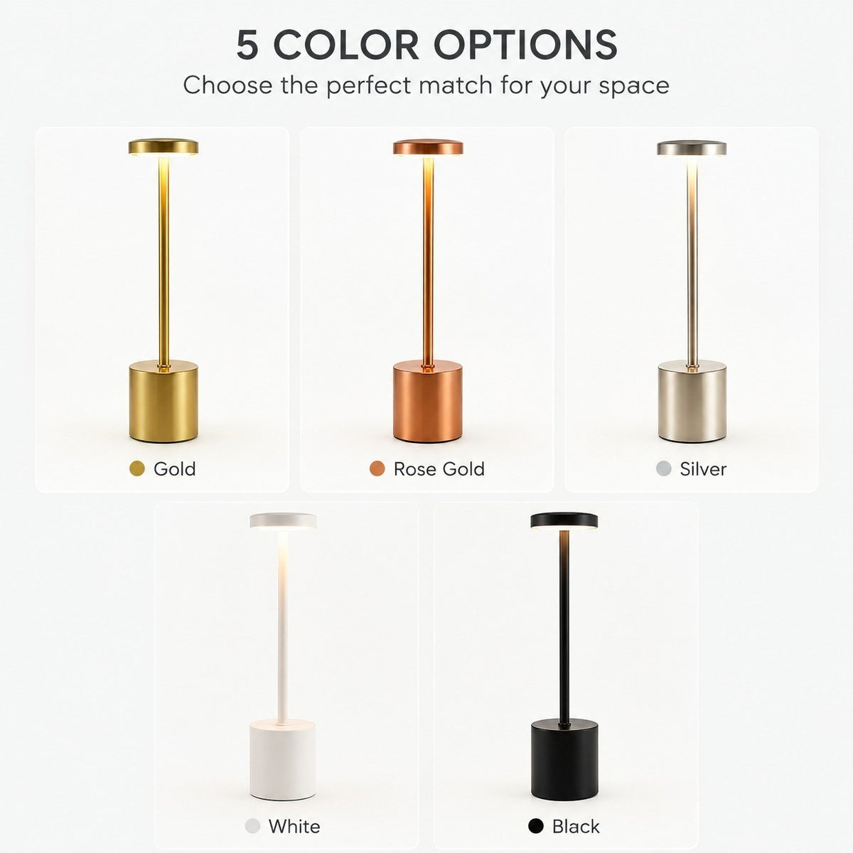 Rechargeable LED I-Shaped Table Lamp, Touch Night Light, Eye-Protecting Ambient Light, Bar