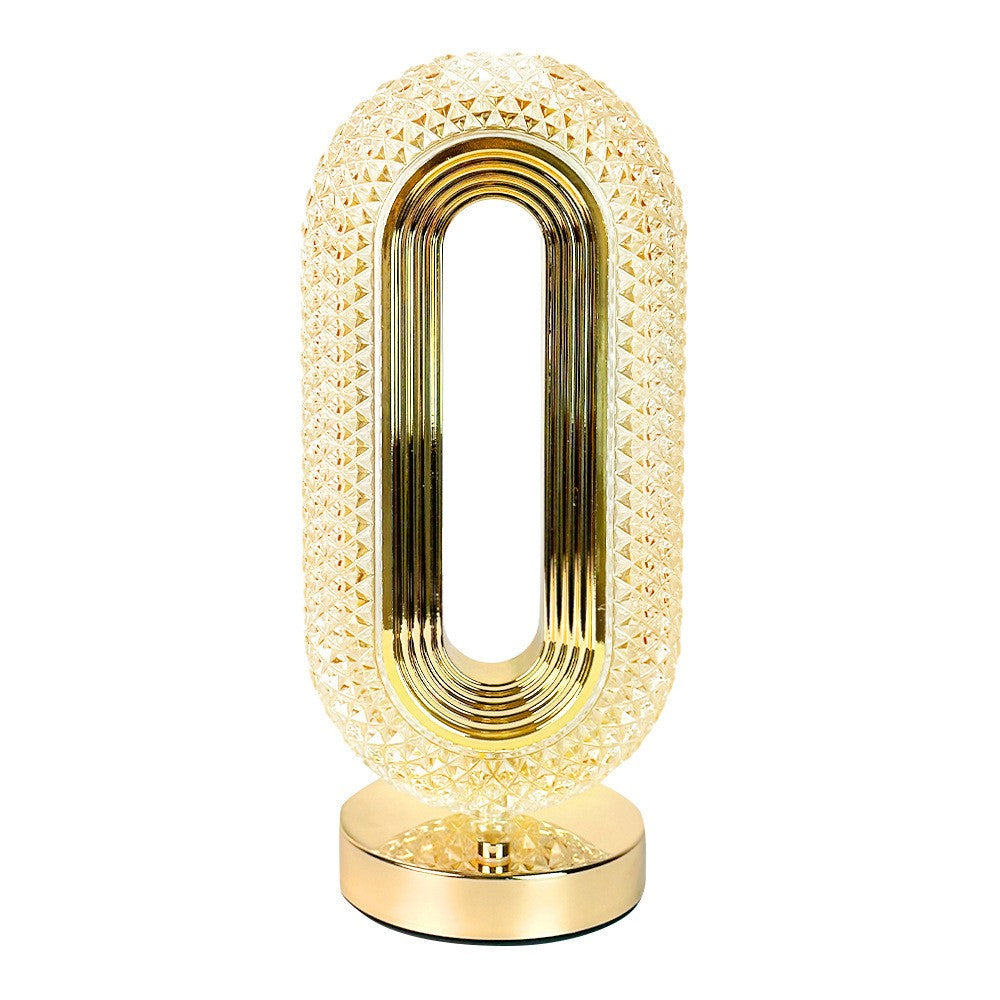 Crystal Table Lamp for Bedroom, Touch Night Light with Adjustable Brightness, Modern LED