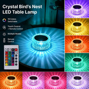Crystal Bird's Nest Table Lamp, 3 Colors, LED Night Light, Touch Switch, Modern Bedroom