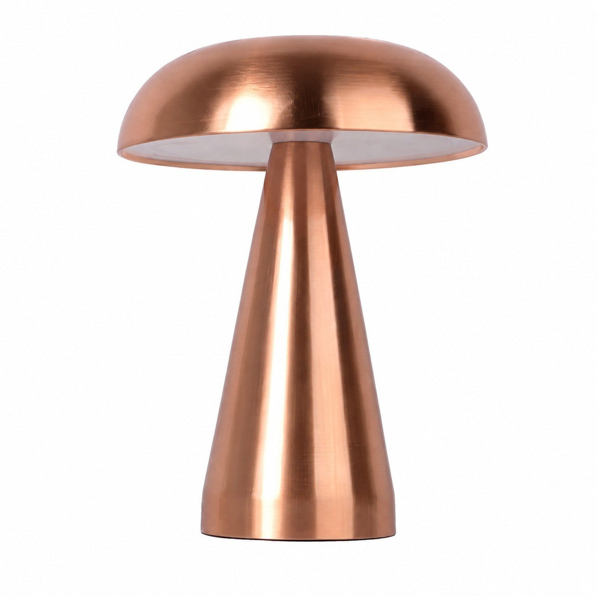 Metal Mushroom Table Lamp, USB Rechargeable Night Light, Touch Dimming, Eye-Protection, for – Mushroom style - copper finish