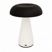 Metal Mushroom Table Lamp, USB Rechargeable Night Light, Touch Dimming, Eye-Protection, for – Mushroom style - black top/white bottom mix