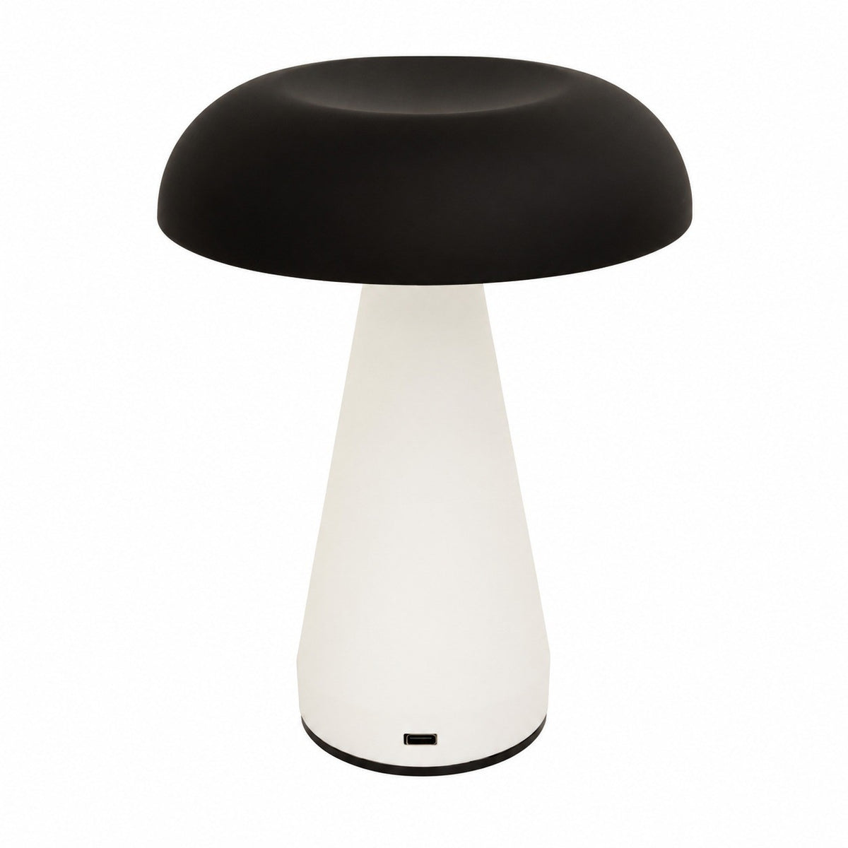 Metal Mushroom Table Lamp, USB Rechargeable Night Light, Touch Dimming, Eye-Protection, for – Mushroom style - black top/white bottom mix