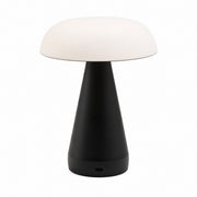 Metal Mushroom Table Lamp, USB Rechargeable Night Light, Touch Dimming, Eye-Protection, for – Mushroom style-white on top and black on bottom