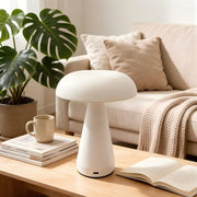 Metal Mushroom Table Lamp, USB Rechargeable Night Light, Touch Dimming, Eye-Protection, for