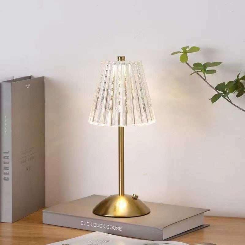 Crystal Pumpkin Night Light, Touch Lamp with Charging, Modern Minimalist Bedside Table