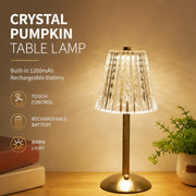 Crystal Pumpkin Night Light, Touch Lamp with Charging, Modern Minimalist Bedside Table