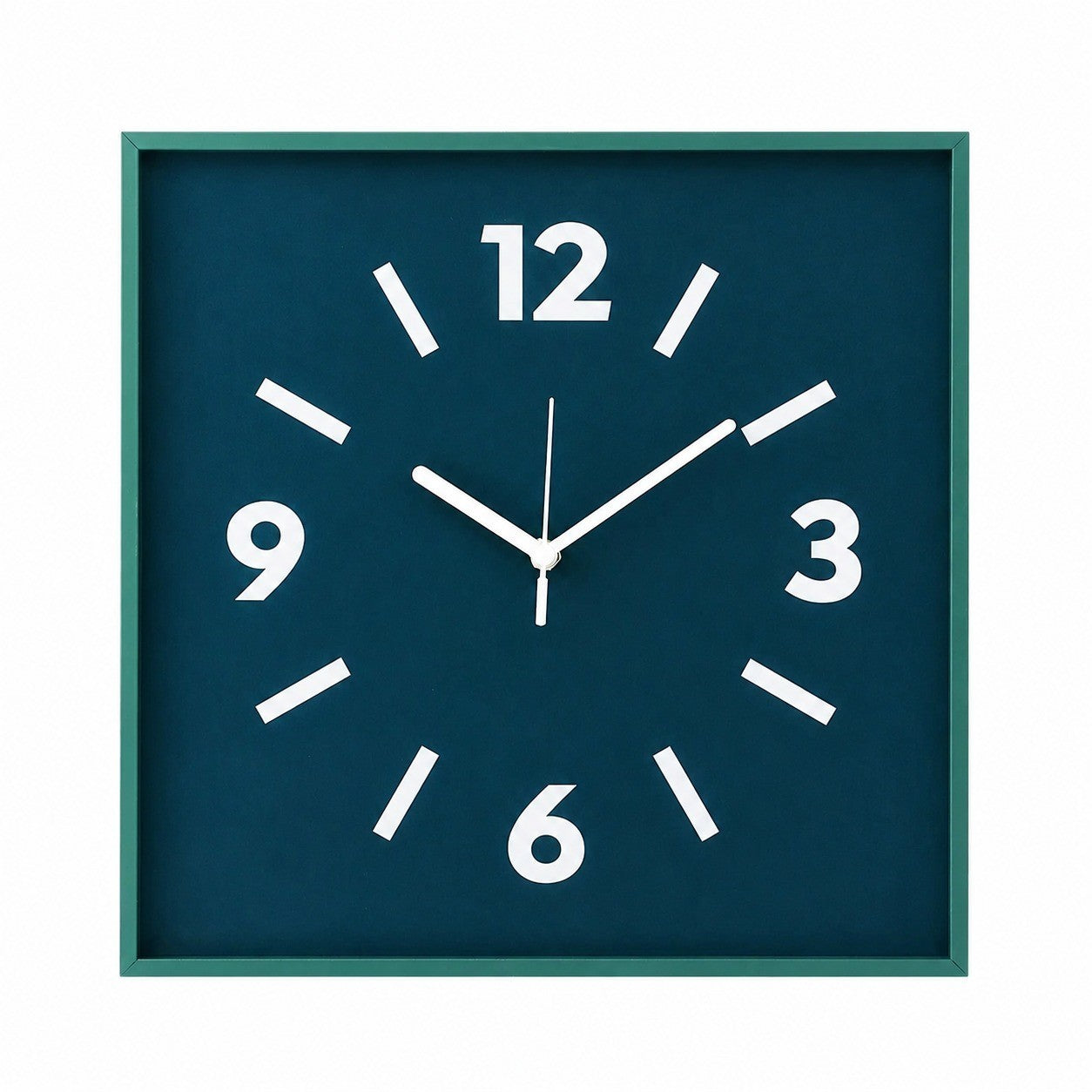 China Aluminum Frame Silent Wall Clock, Modern Dopamine Art, Battery Powered – Ink Green / Extra Large, 40 x 40 cm