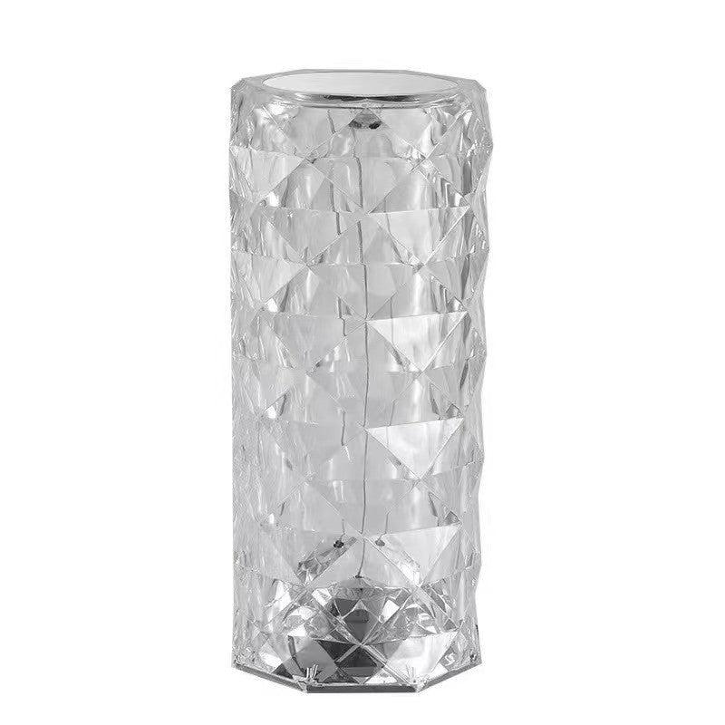 Rose Crystal Table Lamp, 16-Color Rechargeable, Touch Control, Romantic Bedroom Night Light