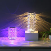 Rose Crystal Table Lamp, 16-Color Rechargeable, Touch Control, Romantic Bedroom Night Light