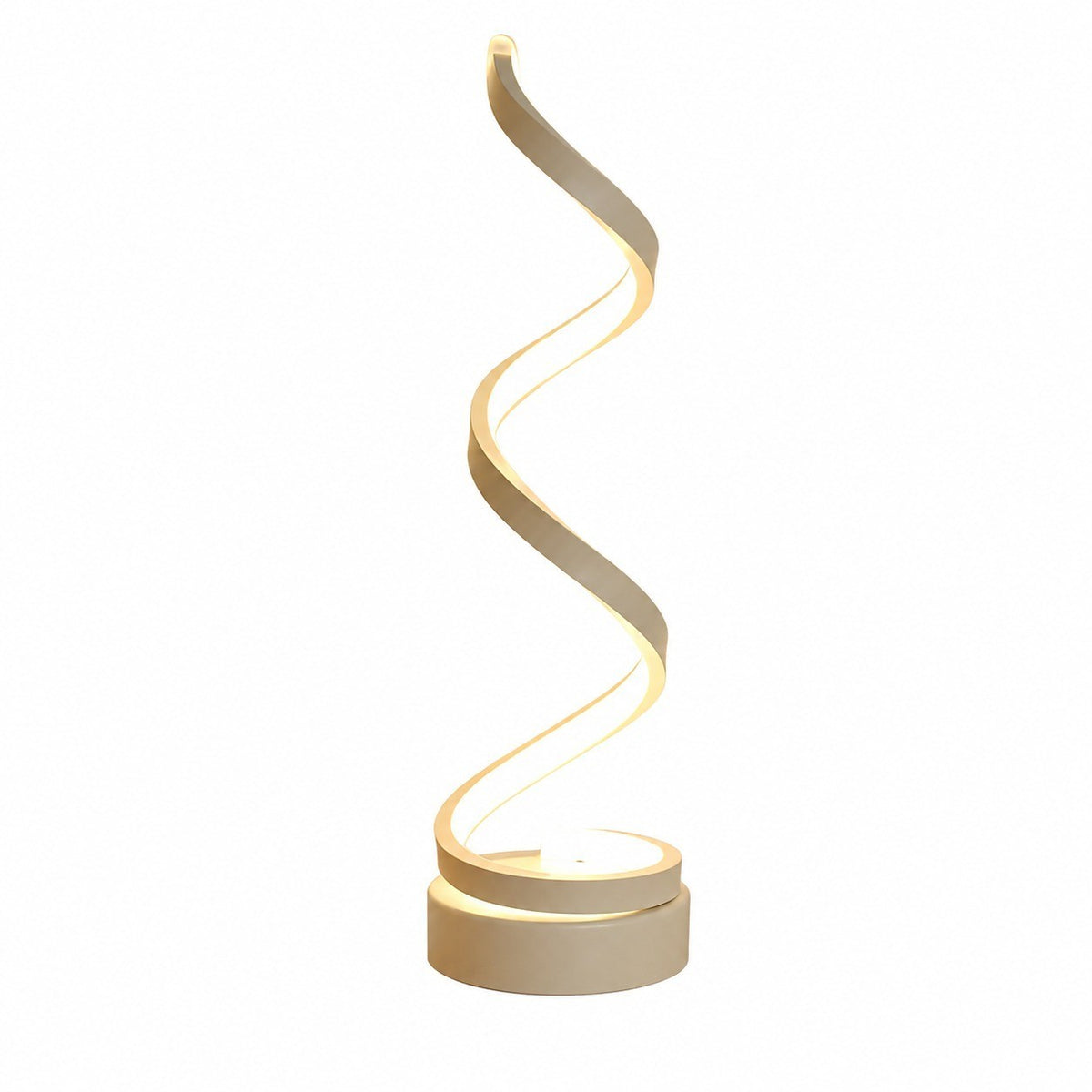 Modern Spiral Desk Lamp, Adjustable LED USB Powered, Light Luxury, EU CE Certified Table – With base, white