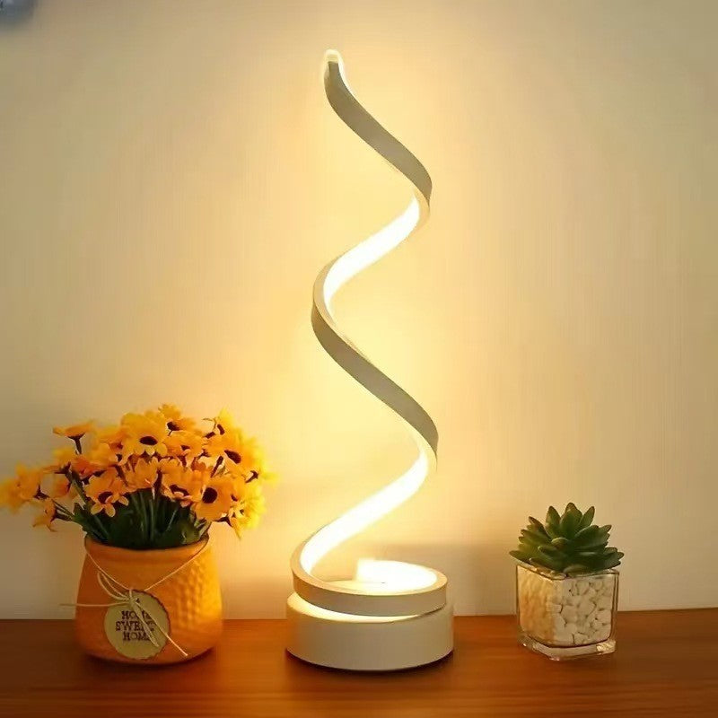 Modern Spiral Desk Lamp, Adjustable LED USB Powered, Light Luxury, EU CE Certified Table