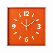 China Aluminum Frame Silent Wall Clock, Modern Dopamine Art, Battery Powered – Hermes Orange / Extra Large, 40 x 40 cm