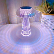 USB Rechargeable Crystal Table Lamp, Dimmable Color-Changing Night Light, Eye-Protection