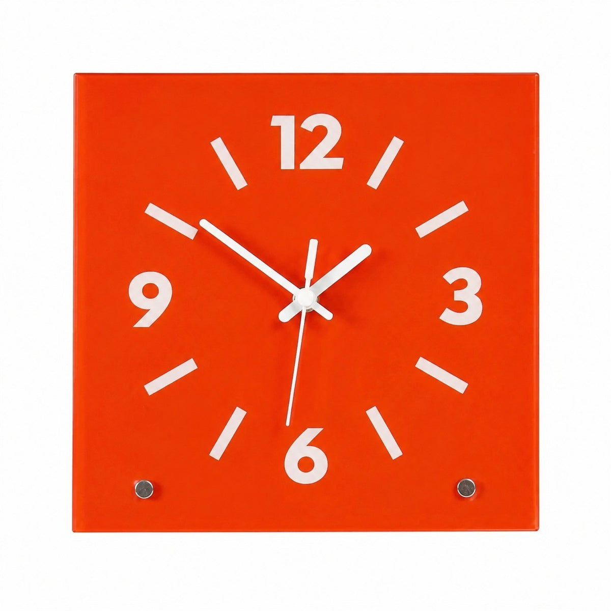 Klein Square Tabletop Clock, Frameless 3 mm Panel, Modern Minimalist Desk Decor Wall Clock – Hermes Orange