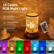 Water Ripple Night Light, Bedside Table Lamp, Stepless Dimming, Ambient Mood Projection