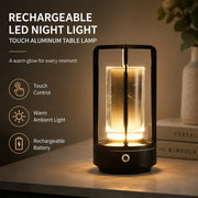 Rechargeable LED Night Light, Touch Aluminum Table Lamp, USB, Bedside Camping Decor