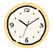Rings Cartoon Silent Wall Clock, Cream Style, Frameless, Battery Powered – Black Rings / Extra Large, 40 cm Diameter